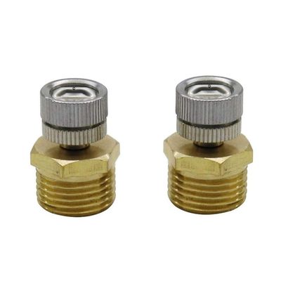 90° Fan-Shaped Brass Mist Nozzles, 3/16" Thread, Low-Pressure Garden Irrigation, 2-Pack