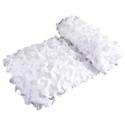 BcofoA Military Camouflage Net, Outdoor Shade and Concealment Net, Adjustable, White, 10 ft x 13 ft (3 m x 4 m)