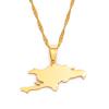 LIUZIXI Hispaniola Island Map Pendant Necklace, Gold view 1