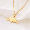 LIUZIXI Hispaniola Island Map Pendant Necklace, Gold view 3