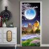 CBWRAW 3D Self-Adhesive Removable PVC Door Wallpaper, Moon Castle Pattern, 77 x 200 cm view 4