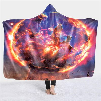 YUNHOME Hooded Blanket, Milky Way Starry Sky, 150 x 130 cm