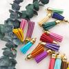 100-Piece 38 mm Suede Tassel Set for DIY Charms, Blue/KC Gold view 4