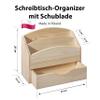 LOCALIS Desk Organizer with Drawer, Pine Wood, 2 Compartments, 25 x 10 x 20 cm view 2