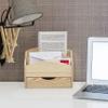 LOCALIS Desk Organizer with Drawer, Pine Wood, 2 Compartments, 25 x 10 x 20 cm view 3