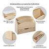 LOCALIS Desk Organizer with Drawer, Pine Wood, 2 Compartments, 25 x 10 x 20 cm view 4