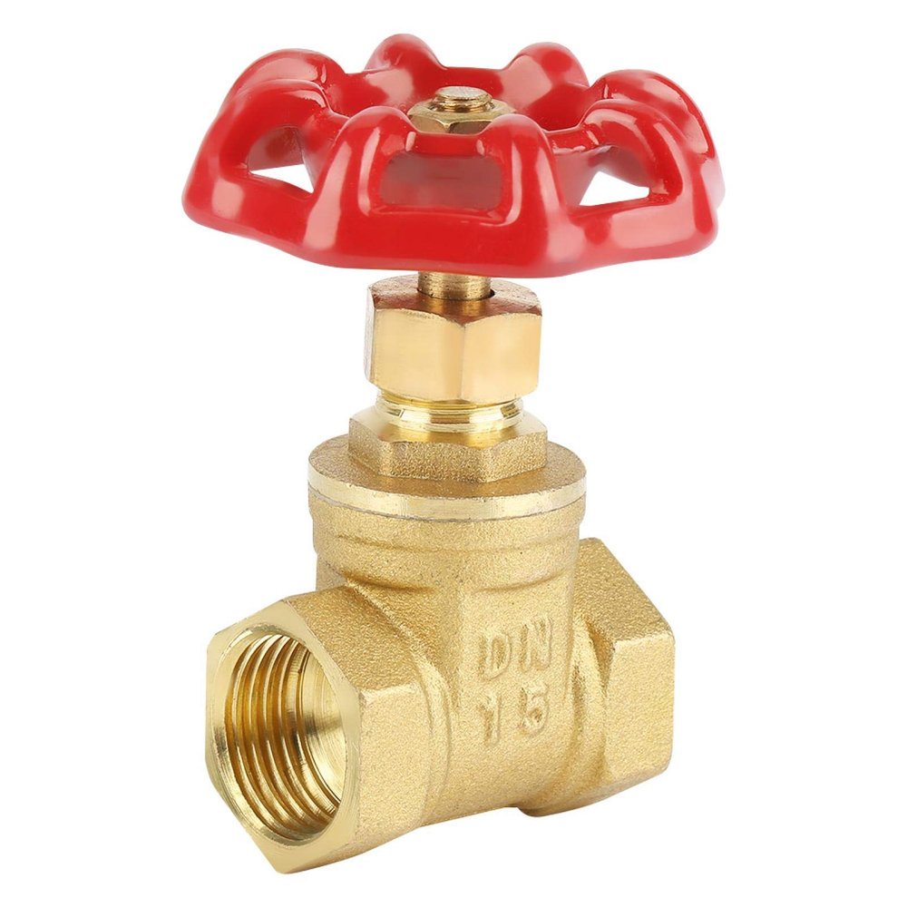 DN15 (G1/2) Threaded Brass Gate Valve, Manual Two-Way Shutoff Valve
