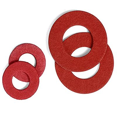 XinYuan Flat Washers, 20/100-Piece Red Steel Paper Insulating Sealing Ring Spacers, M2–M16 (100 pcs M6 x 18 x 1.5 mm)