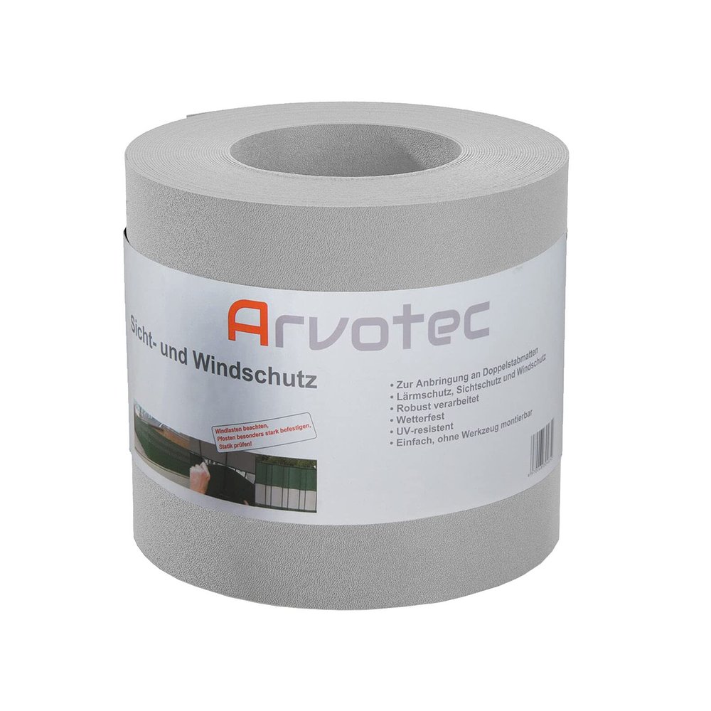 Arvotec Privacy Screen, 25 m – Light Gray – for Double Wire Mesh Panels, 1.1 mm Thick