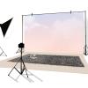 YongFoto 3 x 2.5 m Abstract Pink Sky Clouds Gradient Photography Backdrop, Polyester view 2