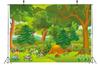 BELECO 8 x 6 ft Fairy-Tale Forest Fabric Backdrop with Flowers and Mushrooms view 3