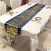European Luxury Velvet Gold-Finished Embroidered Table Runner view 3