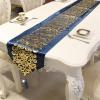 European Luxury Velvet Gold-Finished Embroidered Table Runner view 4