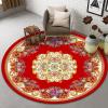 Traditional Red Round Area Rug for Living Room or Bedroom view 1
