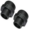 AERZETIX C51986 Set of 2 Male-to-Male Screw-In Reducers, 1 1/4" x 2", Plastic, PN 6 bar view 1