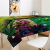 Himlaya Washable Waterproof Tablecloth, 3D Forest Print, Rectangular Oilcloth Table Cover, Easy-Care Stain Protection, Outdoor Kitchen Garden Decor (Cartoon Forest, 140 x 260 cm) view 2
