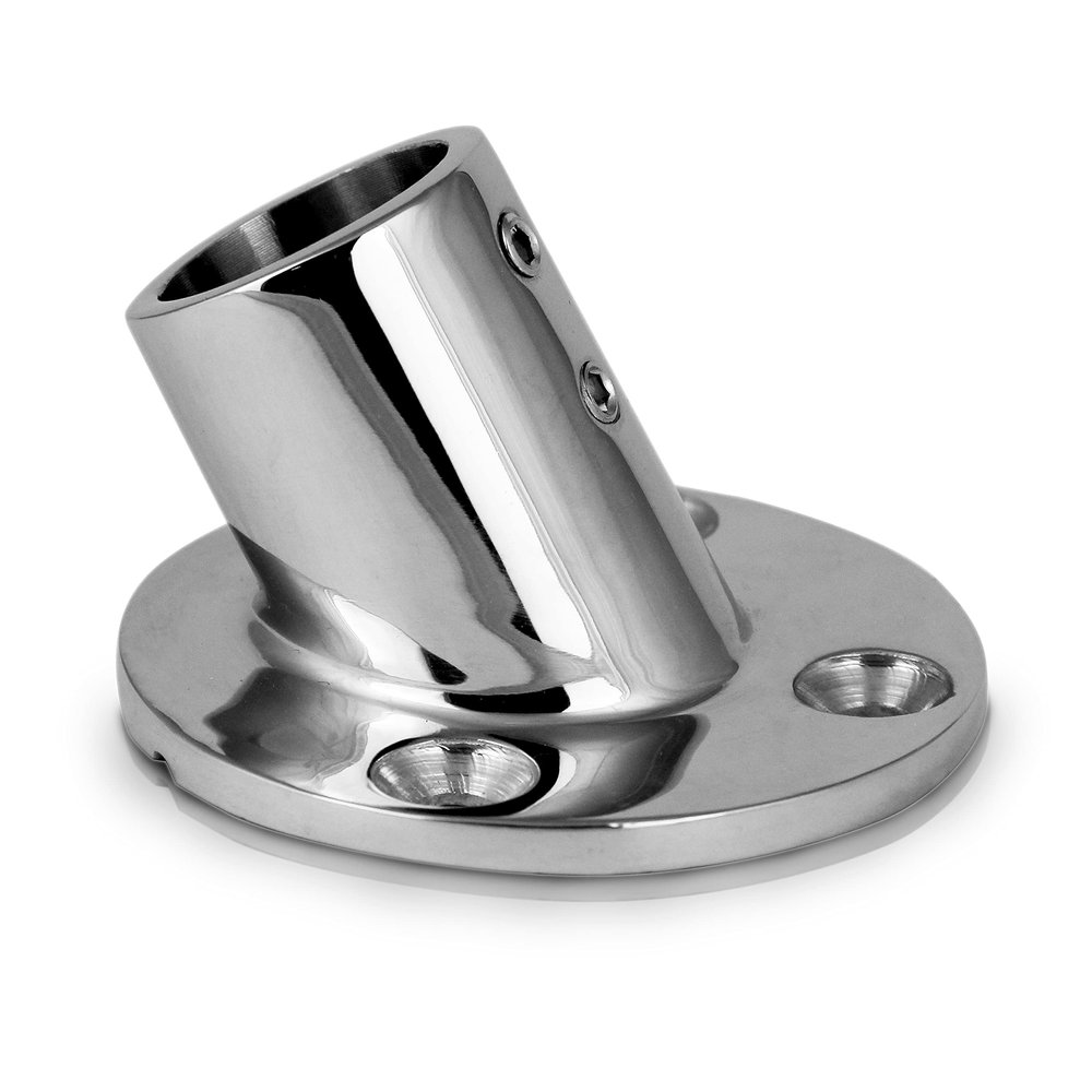 PROTECH 1-Pc. 60° Round Railing Base, A4 Stainless Steel, 22 mm ID