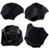 50 Black 4D Satin Ribbon Rose Fabric Flowers, 3.6 cm view 2