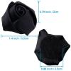 50 Black 4D Satin Ribbon Rose Fabric Flowers, 3.6 cm view 3