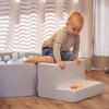 KiddyMoon Foam Playground with Round Ball Pit (300 Balls), Baby Ball Pit, Play Pool and Obstacle Course, Made in the EU, Light Gray/White/Gray/Mint view 4
