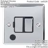 13A DP Switched Fused Spur & Flex Outlet, Chrome/Black Trim view 2