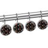 Round Shower Curtain Hooks, 12-Pack, Rust-Resistant Stainless Steel, Roller Glide Rings, Cartoon Halloween Decor view 2