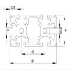 Black Aluminum Profile 40x80L, I-Type Slot 8, Light, 2390 mm view 2