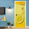 A.Monamour Self-Adhesive Door Wallpaper, 3D Lemon Slice in Water, 95 x 215 cm view 4