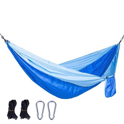 Liudan Portable Nylon Parachute Hammock with Safety Rope and Carabiner, Single or Double, Outdoor Camping (Color: D)