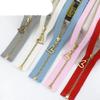 2/5 Pcs 15–70 cm #3 Metal Open-End Zipper with Gold Teeth for Sewing Bags, Purses, Down Jackets and Skirts, Gray, 5 Pcs, 25 cm - Clo view 2