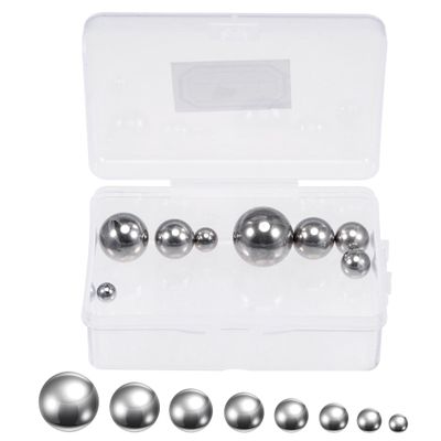 Sourcing Map 8-Piece 316L Stainless Steel Bearing Ball Set, 8 Sizes