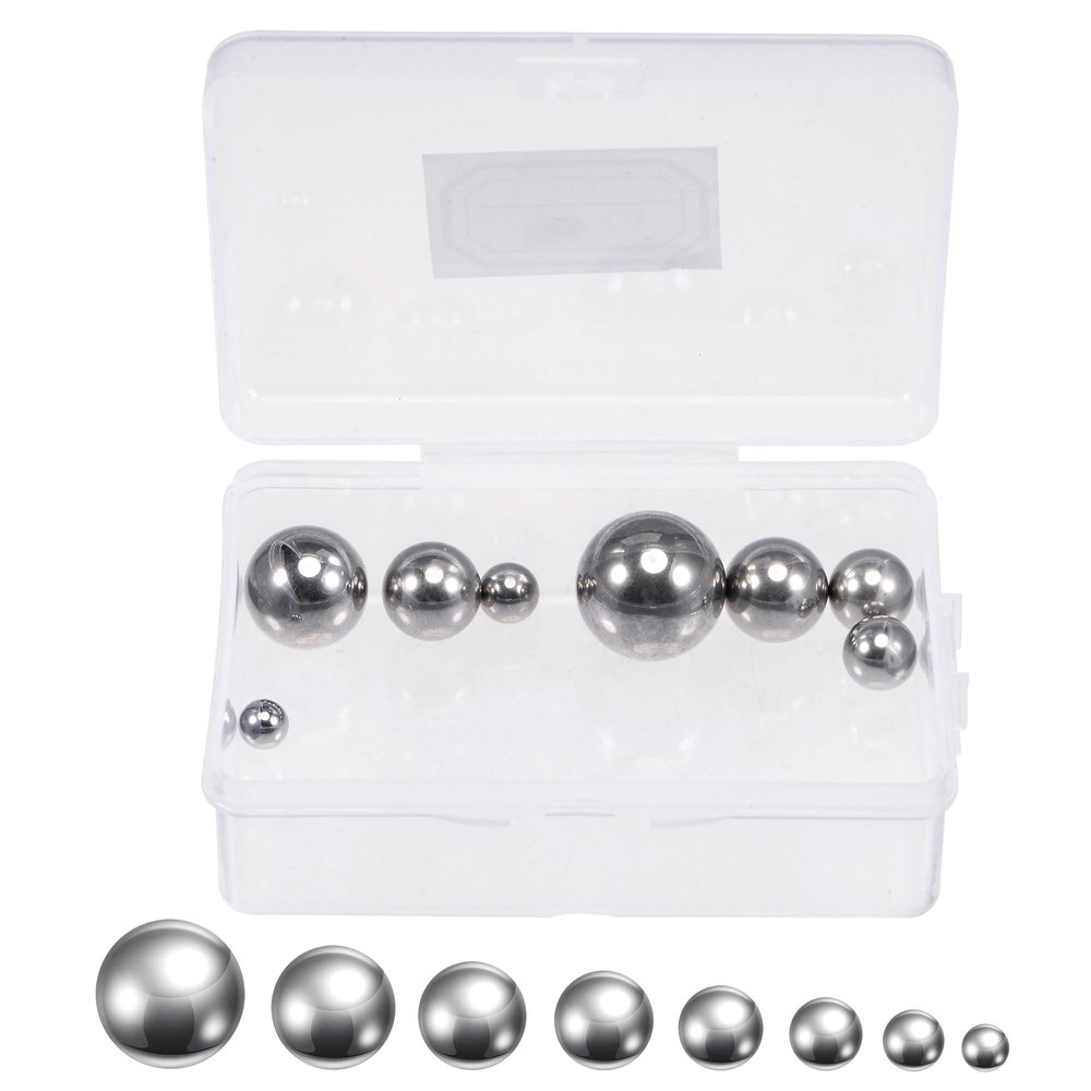 Sourcing Map 8-Piece 316L Stainless Steel Bearing Ball Set, 8 Sizes