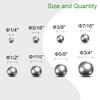 Sourcing Map 8-Piece 316L Stainless Steel Bearing Ball Set, 8 Sizes view 2