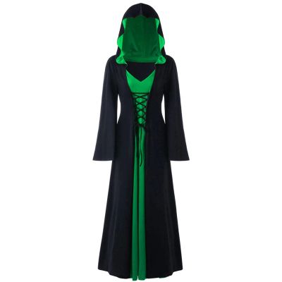 LPFNSF Vintage Witch Dress, Women's Renaissance Vampire Costume, Green 3XL