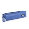 Small Navy Blue Zipper Pencil Case with Ergonomic Metal Handle, 4.5 x 21 x 45 view 1