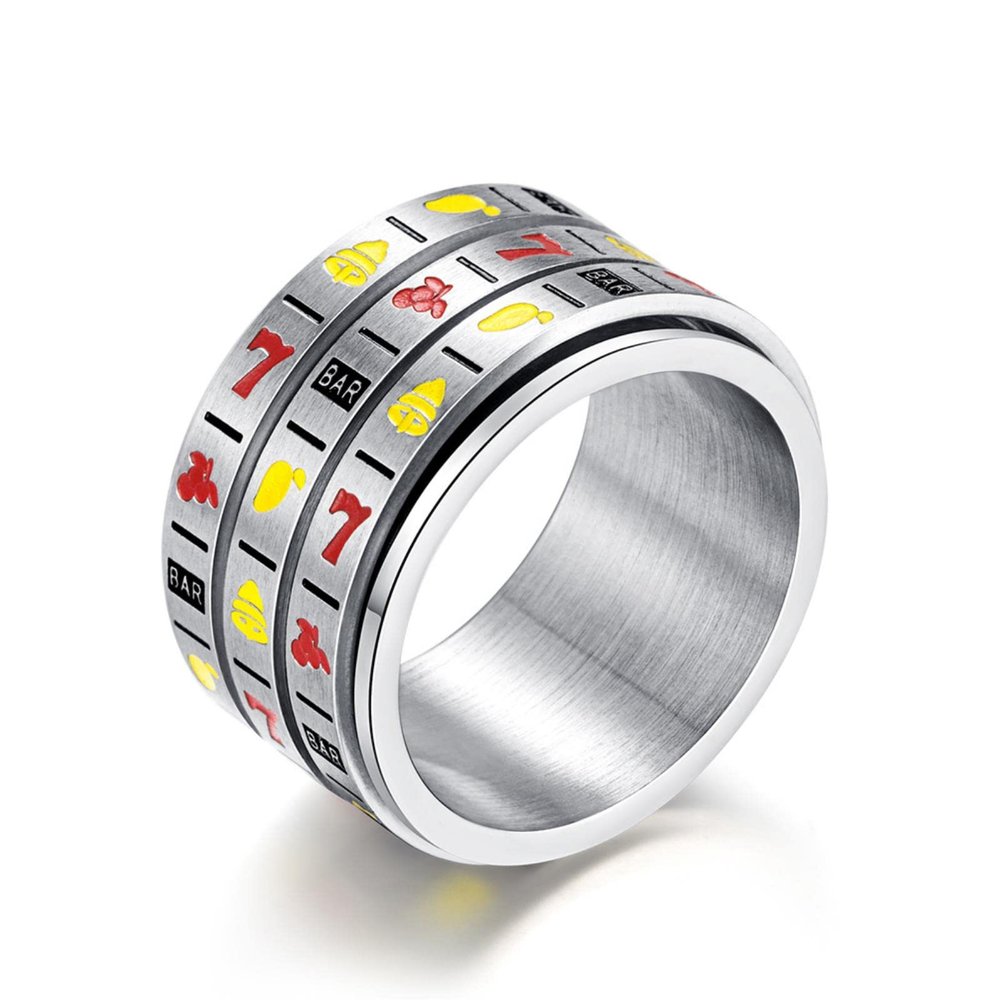 HCMA Rotating Fruit Slot Machine Spinner Ring, Titanium Steel