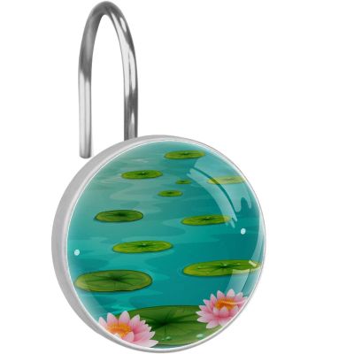 Lotus Flower Shower Curtain Rings, Set of 12
