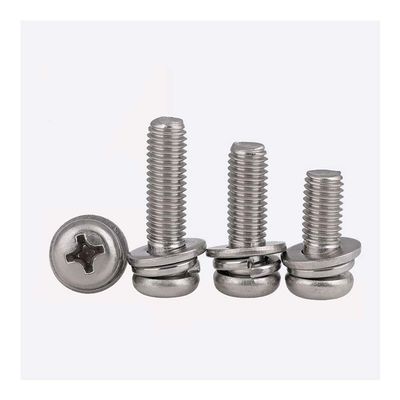TANGJIANCHENG TTTtang M3 GB9074.4 304 Stainless Steel Phillips Machine Screws with Lock and Flat Washers, HW013, 20 pcs
