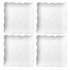 Eplze Square Ceramic Plates, Embossed Lace Pattern, 4-Pack (15.2 cm) view 1