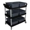 YGCBL Multifunctional Plastic Utility Cart, 3-Tier Serving Trolley with Wheels and 6 Storage Drawers view 1
