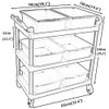 YGCBL Multifunctional Plastic Utility Cart, 3-Tier Serving Trolley with Wheels and 6 Storage Drawers view 2