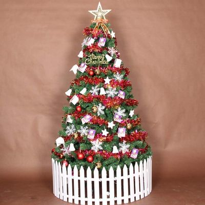 Artificial Pine Christmas Tree with Metal Stand and Ornaments, Green, 907