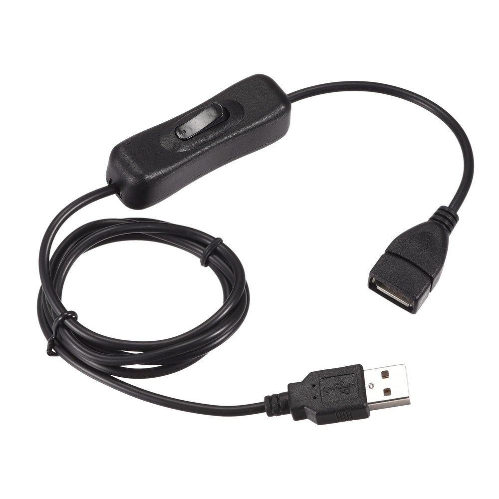 Sourcing Map 3-Pack USB Extension Cables with On/Off Switch, USB Male to Female, 1 m, Black