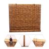 DLLY Carbonized Bamboo Reed Roman Shade, Handwoven Light-Filtering Outdoor Blind, 135 x 300 cm/53 x 118 in view 1