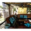 DLLY Carbonized Bamboo Reed Roman Shade, Handwoven Light-Filtering Outdoor Blind, 135 x 300 cm/53 x 118 in view 2
