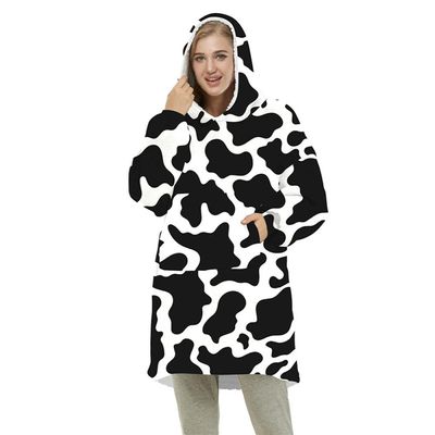 Hooded Blanket Poncho, Thick Fleece Wearable Blanket, XL
