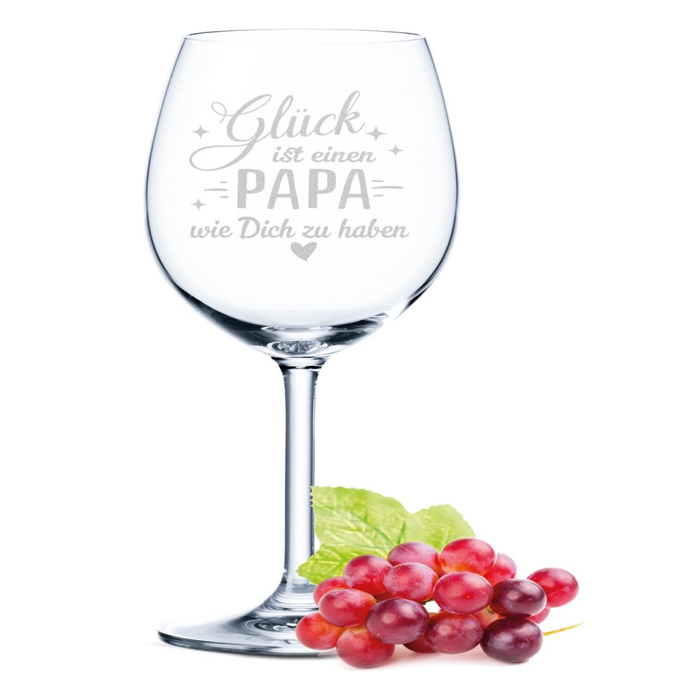 GRAVURZEILE Leonardo Red Wine Glass – “Lucky to Have a Dad Like You” – 460 ml