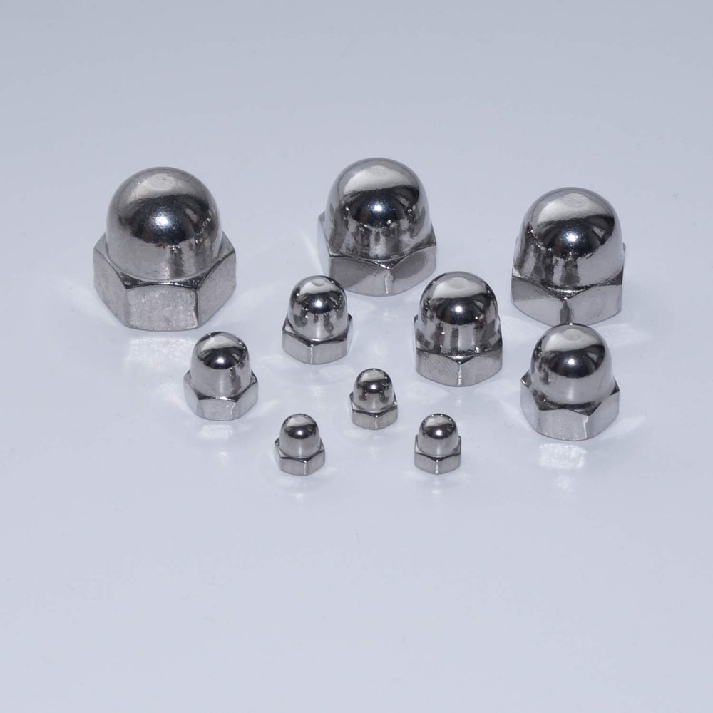 M20 Acorn Nuts, High Form, DIN 1587, A2 Stainless Steel, 100-Pack