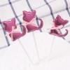 Happy Birthday Cat Cake Toppers, 6-Piece Pink Set view 3