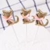 Happy Birthday Cat Cake Toppers, 6-Piece Pink Set view 4